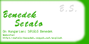 benedek setalo business card