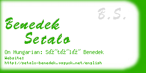 benedek setalo business card